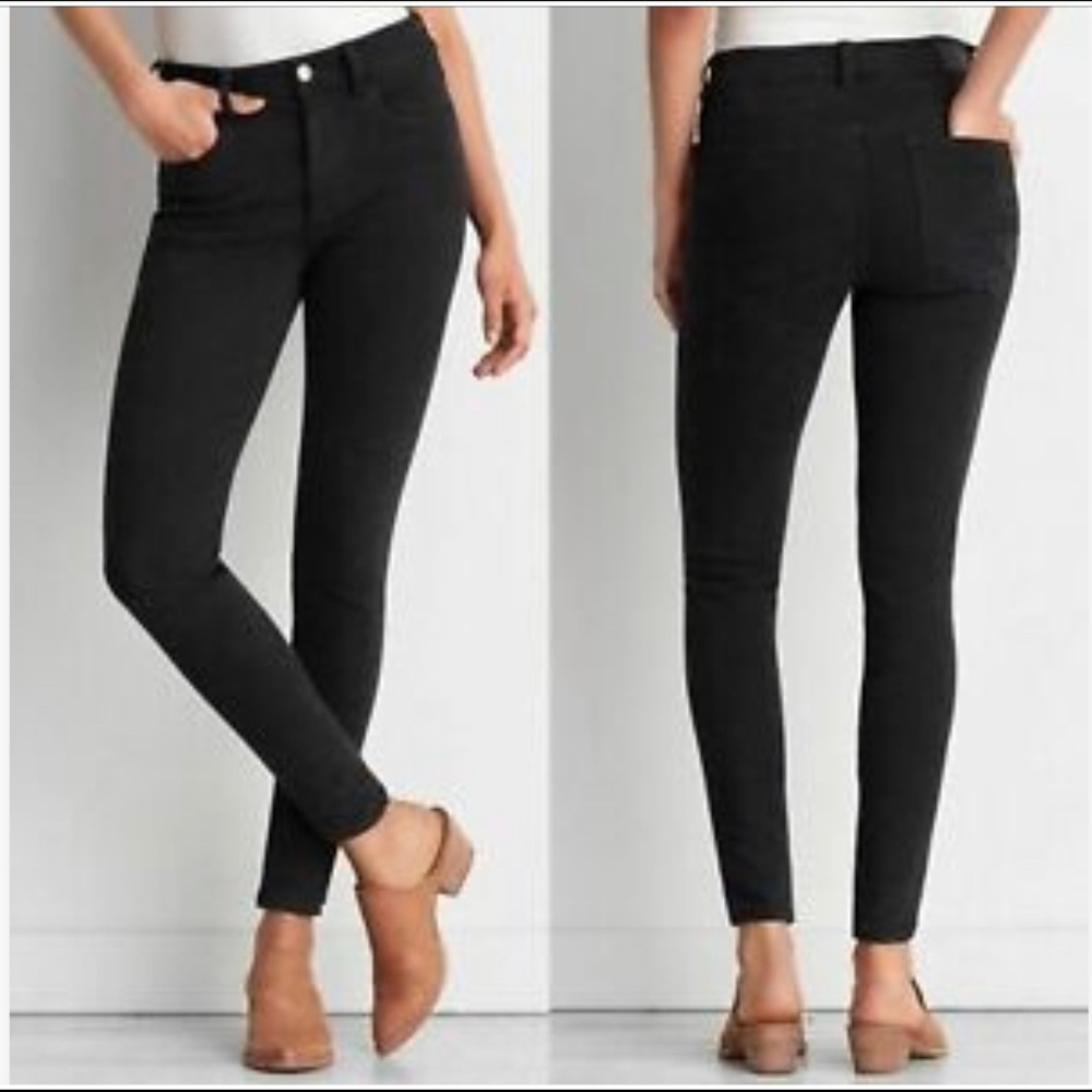 American Eagle black jeggings stretch comfortable work waitress pants
